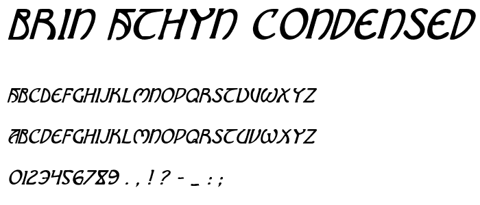Brin Athyn Condensed Italic font